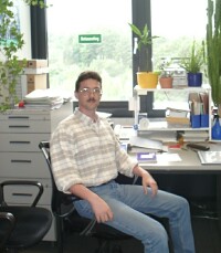 Klaus sitting in his office