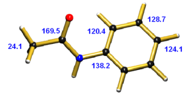 C-13 NMR data on acetanilide