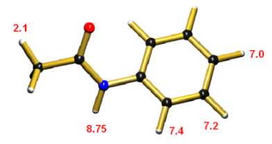 H-1 NMR data on acetanilide